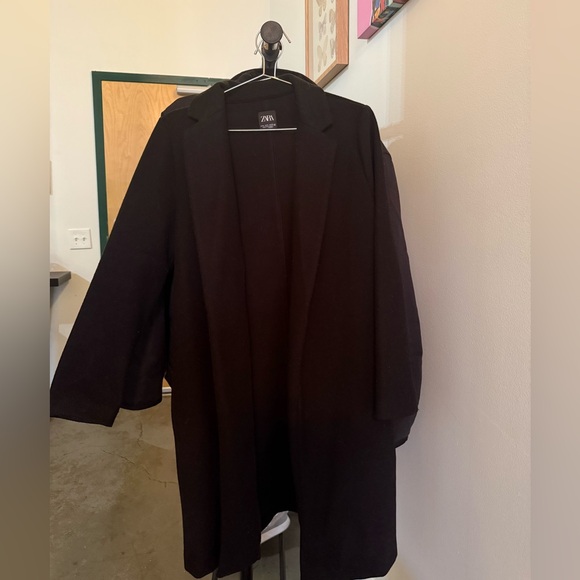 Zara Jackets & Blazers - Zara Lapel Coat- Black Medium